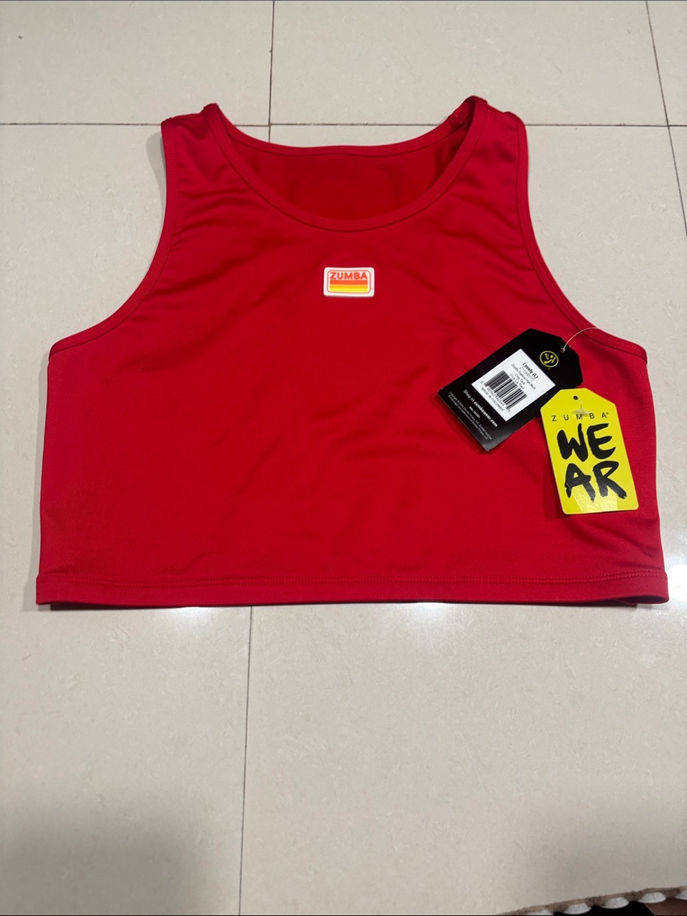 Zumba Fitness Bright Red Crop Tank - Women's Workout Top